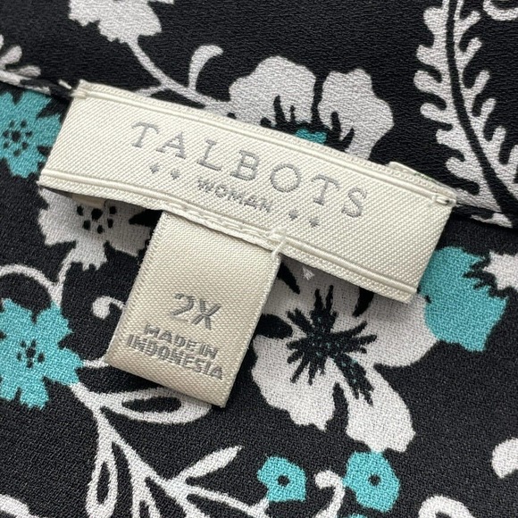 Talbots Womens Plus Size 2X Printed Lightweight‎ Polyester 3/4 Sleeve Blouse Top - Picture 2 of 15